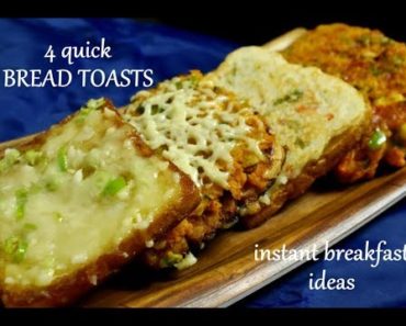 4 quick bread toast recipes | instant breakfast recipes | instant bread toast recipes