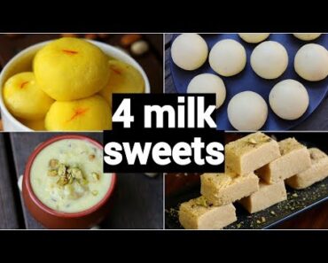 4 easy milk sweet recipes | easy milk dessert recipes | instant milk dessert recipes