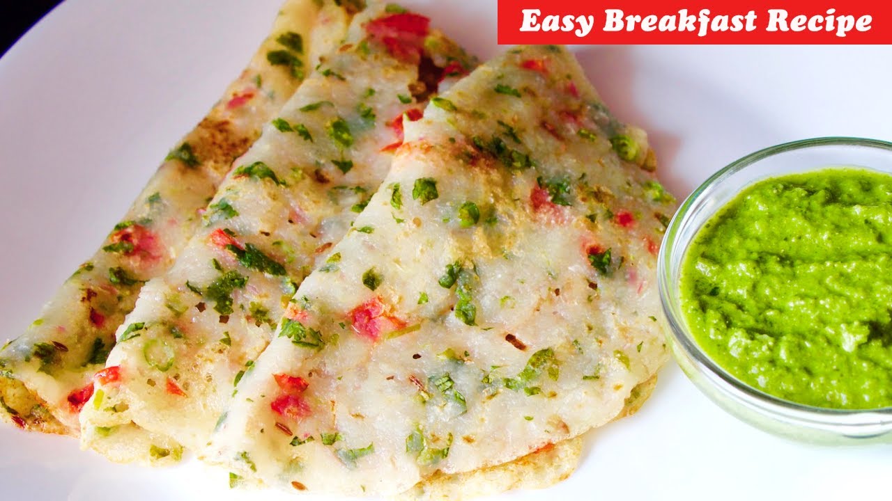 Quick breakfast recipe, 5 minute recipes, Sooji & Sabudana Chilla,