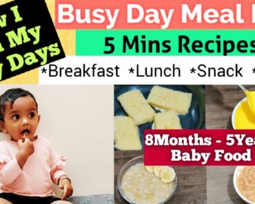 Busy Day Meal Plan For Babies & Toddler’s/ 5 Mins