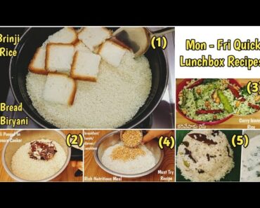 Monday-Friday Quick Lunch Box Rice Recipes @Varmas Kitchen #lunchboxrecipes #tastyfood Monday-Friday Quick Lunch Box Rice Recipes @Varmas Kitchen #lunchboxrecipes #tastyfood