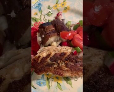 Healthy grilled Hamachi dish