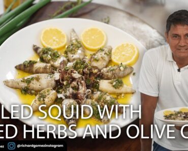 Goma At Home: Grilled Squid With Mixed Herbs and Olive