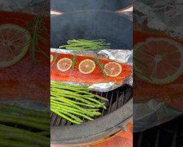 Salmon and Asparagus On The Big Green Egg