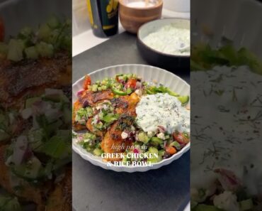 High Protein Greek Chicken and Rice Bowl